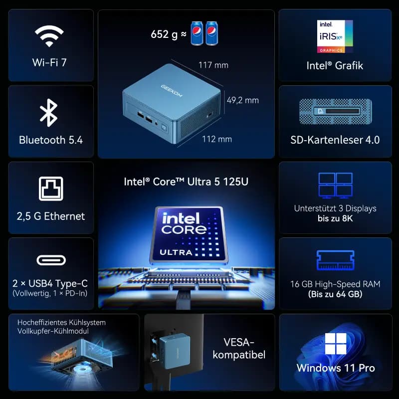 GEEKOM IT12 2026 Edition Mini-PC | Intel® Core™ i5-12450H | U5-125U