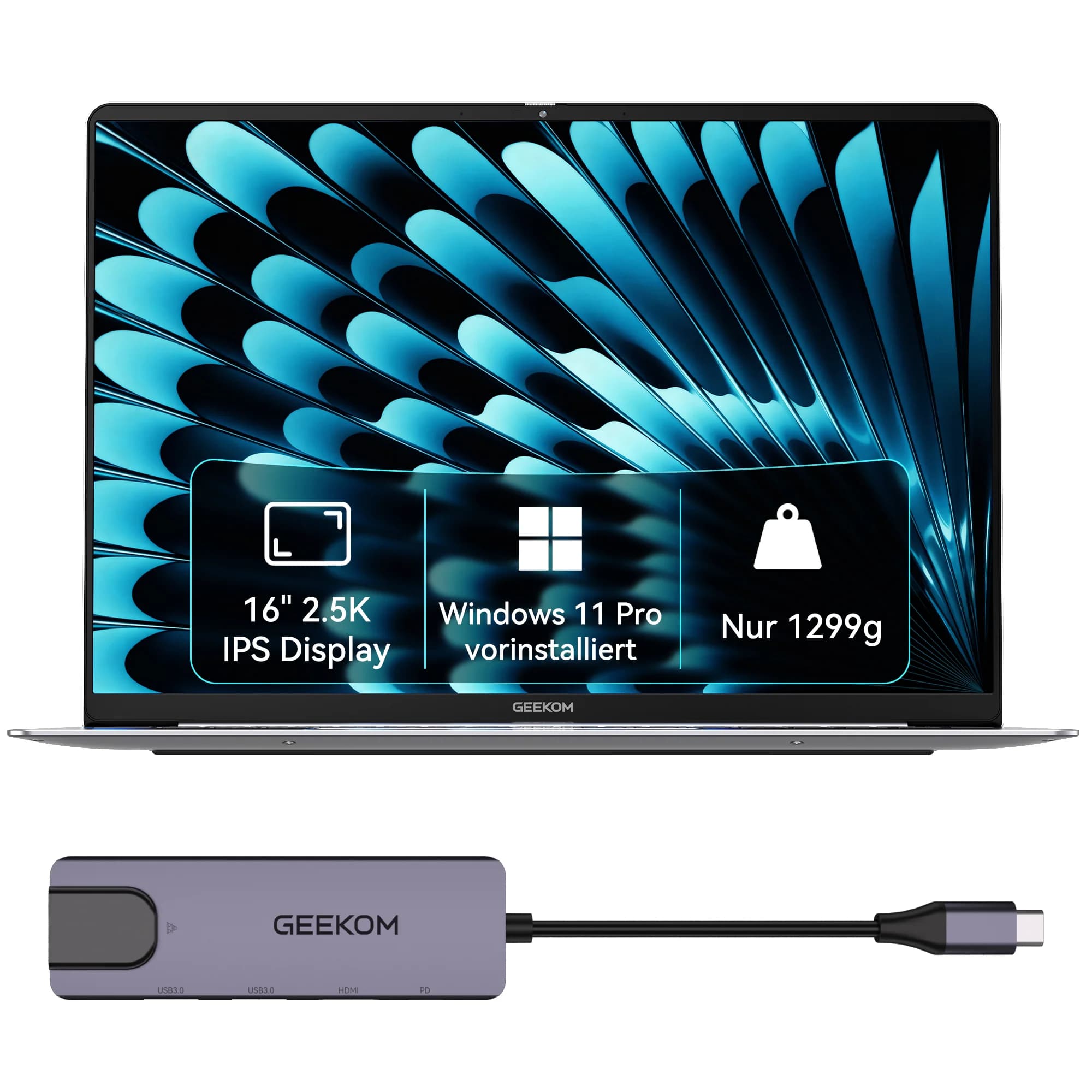 GEEKOM GeekBook X16 Pro 16-Zoll Laptop | U5-125H | U9-185H