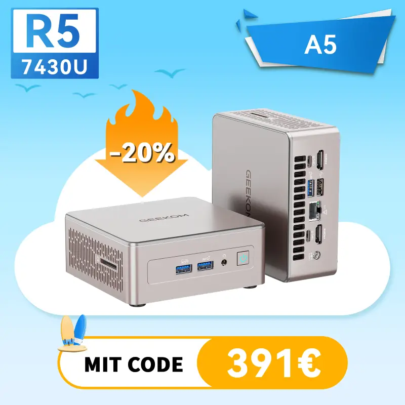 GEEKOM A5 Mini-PC | AMD R5-7430U