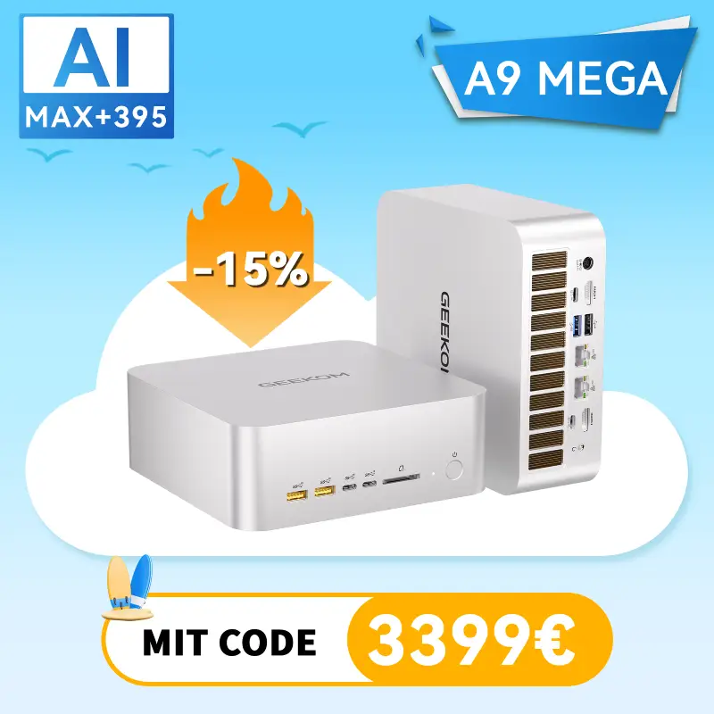 GEEKOM A9 Mega Mini AI PC | AMD Ryzen™ AI Max+ 395