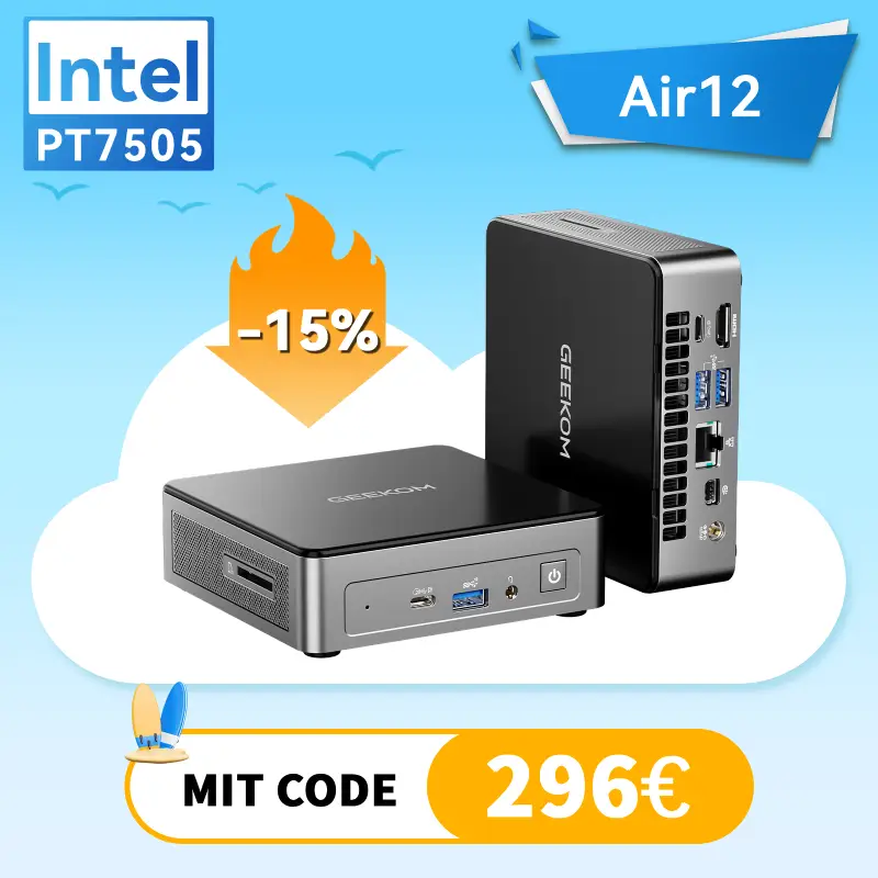 GEEKOM Air12 2026 Edition Mini-PC | Intel® Pentium® Gold 7505