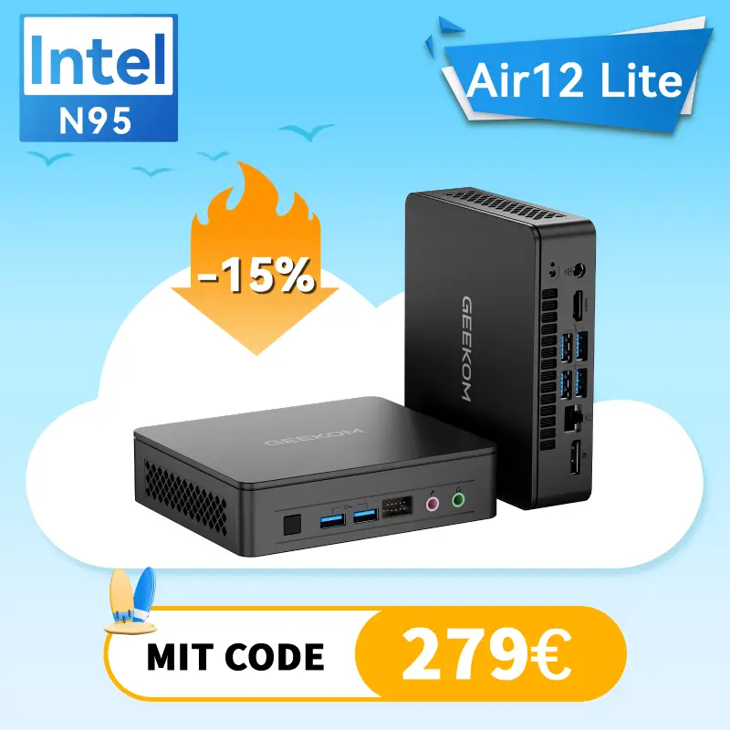 GEEKOM Air12 Lite Mini-PC | Intel N95 Prozessor