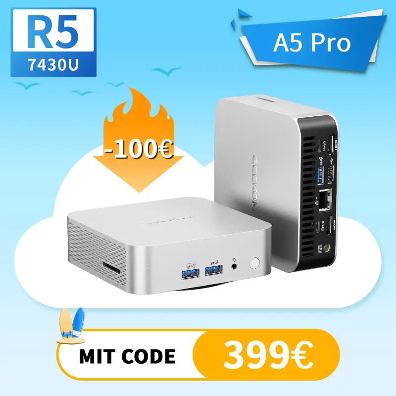 GEEKOM A5 Pro Mini-PC | AMD R5-7430U
