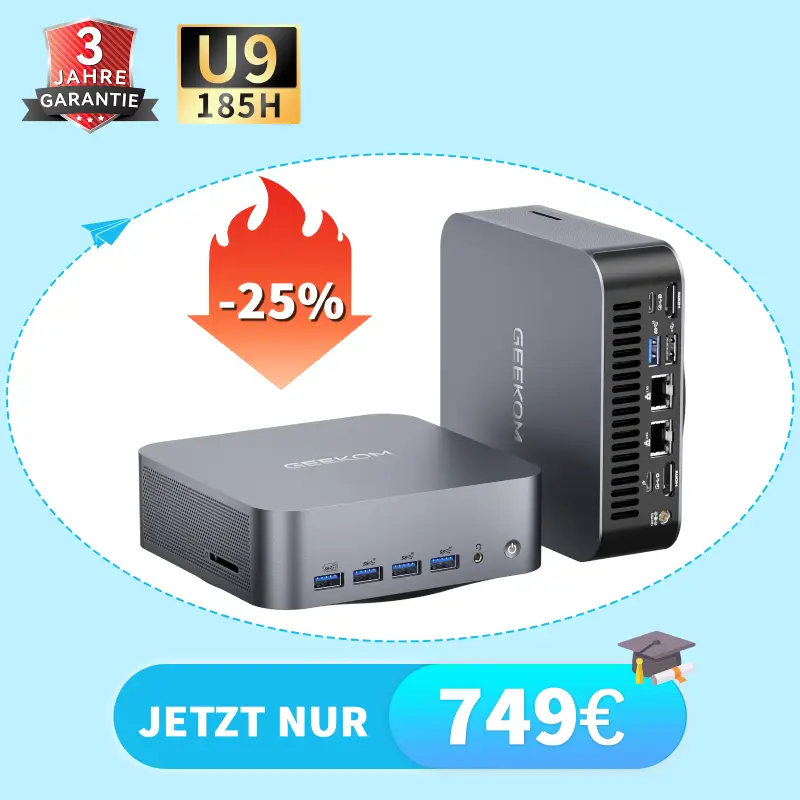 GEEKOM GT13 Max Mini AI PC | Intel® Core™ U9-185H